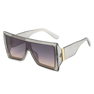 Modern oversized butterfly sunglasses with transparent smoke frames and gradient lenses