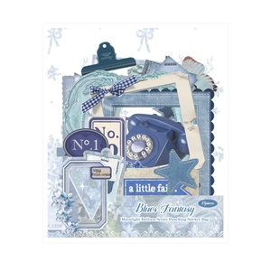 Set di 15 adesivi vintage blu con cornici traforate decorative per scrapbooking e DIY