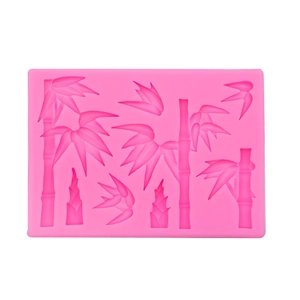Pink silicone bamboo and bamboo shoots mold for cake fondant and chocolate decoration