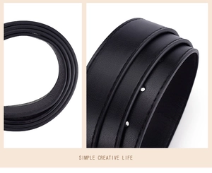 Macro detail of black leather belt featuring fine lychee texture and precise punching