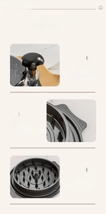 Close-up detail of manual meat shredder with ergonomic handle and sharp plastic needles