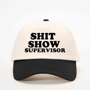 Shit Show Supervisor Baseball Cap Color Block Polyester Sun Protection Outdoor Adjustable Two Tone Sports Hat