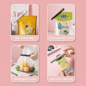 Cute cat paw shaped food sealing clips in black and white for snack bags and coffee storage