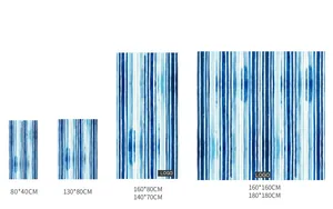Detailed size comparison chart for quick-dry double-sided microfiber beach towels