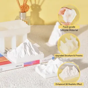 3D iceberg silicone mold for DIY aroma gypsum and scented mountain candles home decor