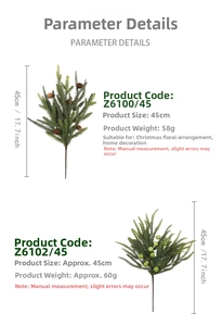 Artificial Christmas pine needles with natural pine cones and green berries for decor
