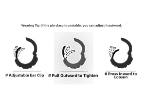Detail guide showing how to adjust the S925 silver earring clasp tension and needle