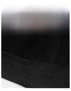 Close-up of the wide moisture-wicking sweatband inside this black cotton baseball cap