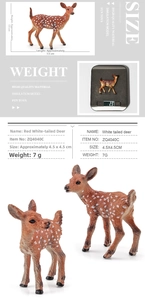 Detailed view of simulated red-brown white-tailed deer fawns with realistic spots