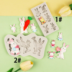 3D Rabbit Bunny Silicone Mold For Jelly Pudding Mousse Cake Decoration DIY Handmade Resin Clay Crafting Cartoon Cute