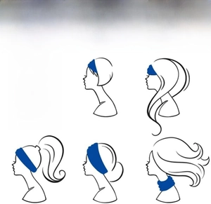 Guide showing six versatile ways to wear the high elastic sports yoga headband