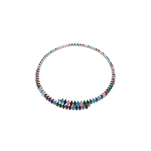 Zirkonia-Wassertropfen Collier und Armband Set in minimalistischem Luxus-Stil auf Weiß