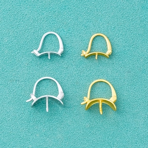 S925 sterling silver ear hoops in gold and silver finish for DIY jewelry accessories