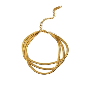 Collana a più strati in maglia serpente in acciaio inossidabile placcato oro 18k donna