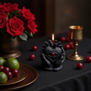 Mysterious Eye Heart Silicone Candle Mold 3D Gothic Hands Design DIY Craft Tool For Resin Soap Making Halloween Decor