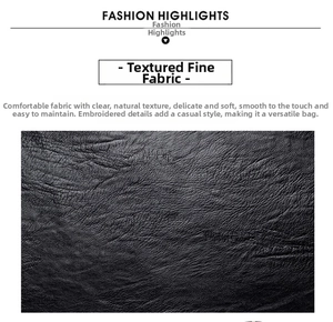 Close-up of soft black PU leather texture showing fine grain and matte finish on tote bag