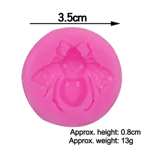 Rosa Silikonform mit Bienen-Motiv für Schokolade und Fondant, 3,5 cm Durchmesser