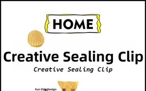 Close-up of potato chip shaped sealing clips with realistic ripple and triangle textures