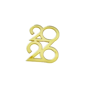 Golden 2020 number acrylic cupcake topper for Christmas and New Year party decorations