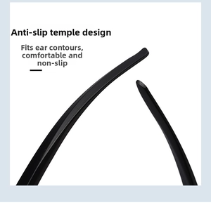 Detail of ergonomic anti-slip matte black temples on cycling sunglasses for comfort