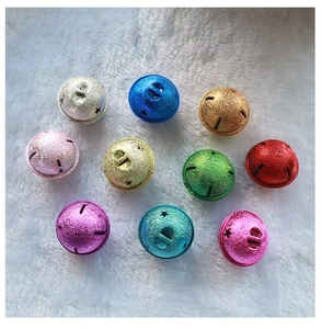 Colorful 4cm star cut-out bells with glitter finish for Christmas DIY and pet collars