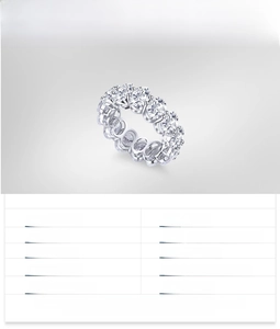 Macro view of S925 sterling silver ring featuring oval cut cubic zirconia stones