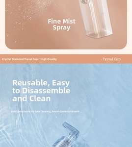 Detailed view of 35ml travel spray bottle nozzle with fine mist and pump mechanism