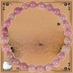 Bracelet Perles En Pierre Naturelle Avec Pendentif Cœur Élastique Bijoux Guérison Cadeau Femme Carte Inspiration