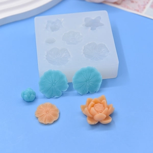 Lotus flower and leaf silicone mold for DIY cake decorating and resin craft handmade tools