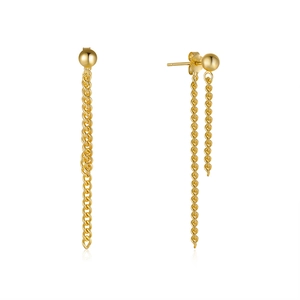 Detail of S925 sterling silver gold fringe earrings showing the S925 hallmark stamp