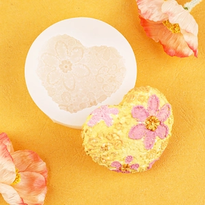 Heart Shaped Flower Relief Silicone Mold For DIY Handmade Soap Candle Resin Crafting Fondant Jelly Chocolate Baking Tool