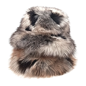 Chapeau Cloche En Fausse Fourrure De Renard Peluche Hiver Chaud Épais Dégradé De Couleur Pour Femmes
