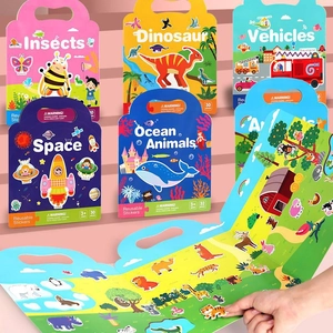 Reusable Sticker Book For Toddlers Puffy Bubble Stickers Educational Montessori Toys Portable Multi Theme For Kids