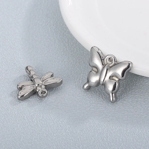 Pendentifs libellule et papillon en acier inoxydable poli pour bijoux DIY