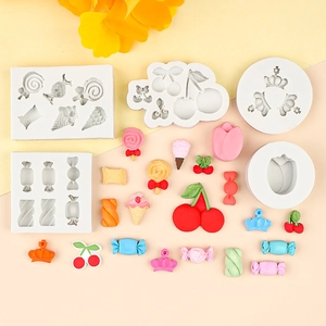 Cartoon candy and tulip silicone molds for fondant chocolate and DIY cake decorating