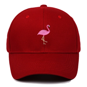 Flamingo Embroidered Cotton Baseball Cap Outdoor Sun Protection Adjustable Casual Sun Hat For Women Men