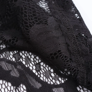 Elegant black French lace dress featuring intricate floral textures and slim fit silhouette