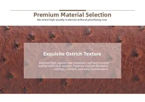 Detail of brown ostrich pattern faux leather with soft texture and clear embossed dots