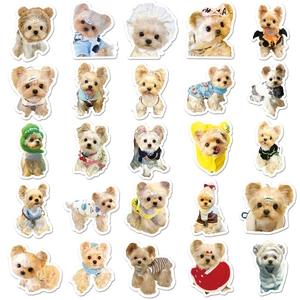 Set of 50 cute Yorkshire Terrier stickers, waterproof vinyl decals for laptop and decor