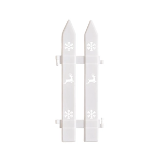 30cm white Christmas tree fence featuring hollowed snowflake and reindeer patterns
