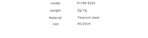 Detailed product specifications of titanium steel necklace showing weight and size chart