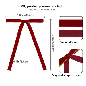 Detail view of red velvet bow hair clip showing texture and metal spring buckle mechanism