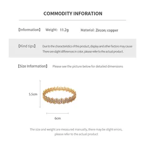 Detailed size chart for 18k gold plated bangle with 5.5cm height and 6cm width