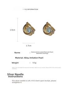 Spécifications de taille pour boucles d'oreilles créoles perles dorées et strass