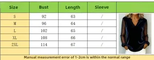 Size chart for velvet V-neck lace top featuring measurements for bust and length in cm