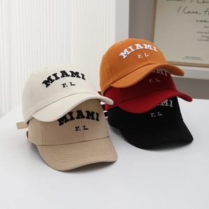 Kids Baseball Cap Cotton Embroidered Miami Letter Adjustable Sun Hat For Boys And Girls Casual Outdoor Sport Snapback