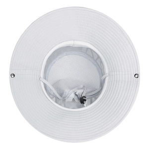 Chapeau de soleil blanc avec large bord, doublure mesh et mentonnière réglable outdoor