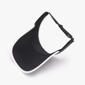 Women's UV protection empty top sun hat with black and white contrast and adjustable strap