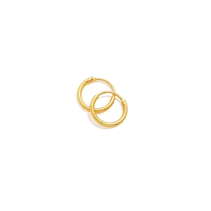 Classic gold thin hoop earrings for men and women with polished finish and secure clasp
