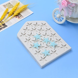 Stampo in silicone a forma di stella con lettere e numeri per fondente, cioccolato e fai da te